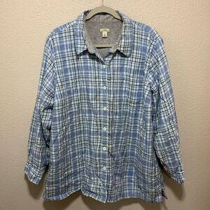 L.L. Bean Women’s Light Jacket Size 1X Blue Plaid